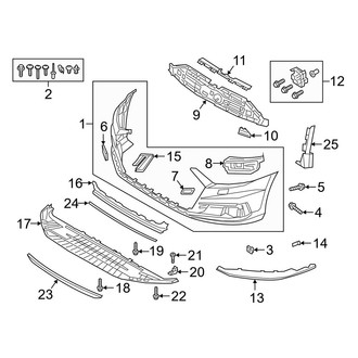 Audi OE - Front Bumper - Bumper & Components (Bumper Code: 2K7. Cover and Components), (L / L Plug-In Hybrid)