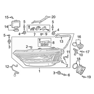 Audi OE - Front Lamps - Headlamp Components (W/O Matrix Beam), (L / L Plug-In Hybrid)