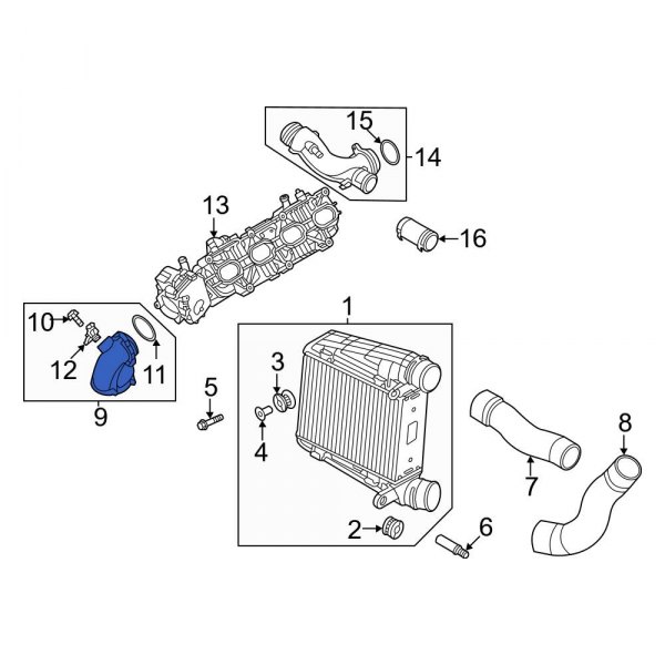 Audi OE 0P2145682H Right Intercooler Pipe