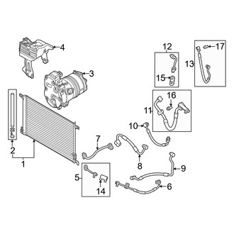 Audi OE - Air Conditioner & Heater - Condenser, Compressor & Lines (Left/Center)