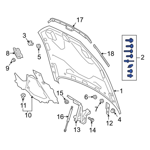 Hood Panel Hardware Kit