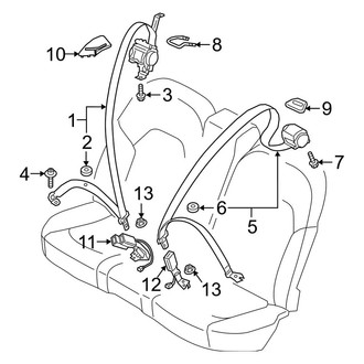 Audi OE - Restraint Systems - Rear Seat Belts (Rear Seat, Code: 3ND)