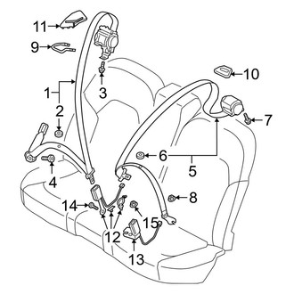 Audi OE - Restraint Systems - Rear Seat Belts (Rear Seat, Code: 3NL, 5KF)