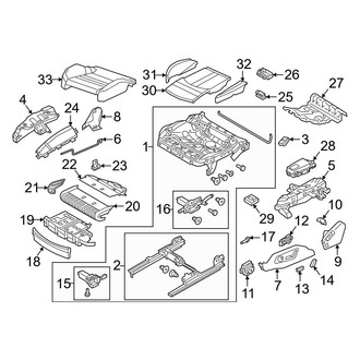 Audi OE - Seats - Passenger Seat Components (Seat Code Q2J, Q1D, Seat Cushion Parts)