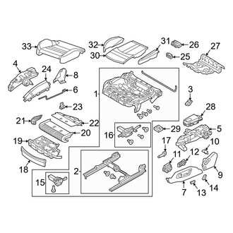 Audi OE - Seats - Driver Seat Components (Seat Code Q2J, Q1D, Seat Cushion Parts)