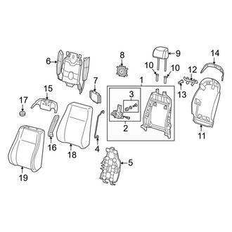 Audi OE - Seats - Driver Seat Components (Seat Back Parts, Seat Code Q2J, Q1D)