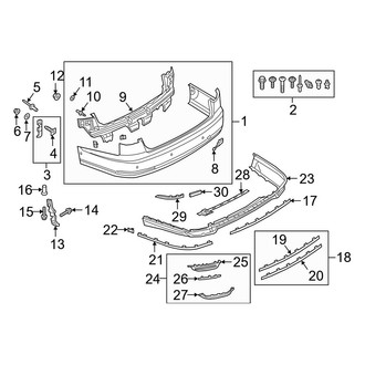 Audi OE - Rear Bumper - Bumper & Components (Cover & Components, W/O Sport Style Bumper), (L / L Plug-In Hybrid)