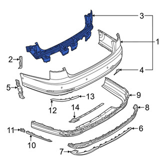 Audi OE - Rear Bumper Cover Reinforcement