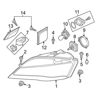 Audi OE - Front Lamps - Headlamp Components (With Xenon Bulb)