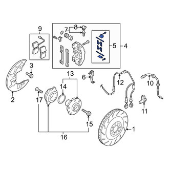 Audi OE - Front Disc Brake Anti-Rattle Clip