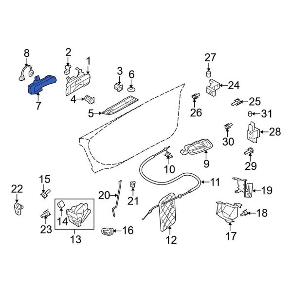 Exterior Door Handle Base