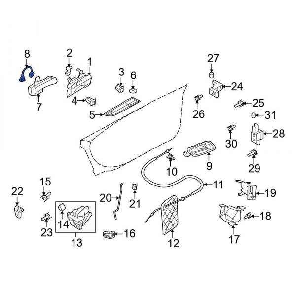 Exterior Door Handle Base