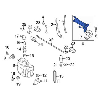 Audi OE - Front Left Wiper Arm, Linkage & Motor Assembly