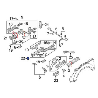 Audi OE - Front Left Bumper Impact Bar Bracket
