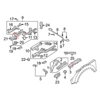Audi OE - Fender - Structural Components & Rails