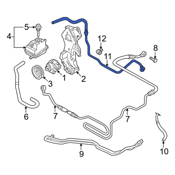 Audi OE 8N1422891H Power Steering Return Hose