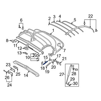 Audi OE - Front Left Convertible Top Frame Guide