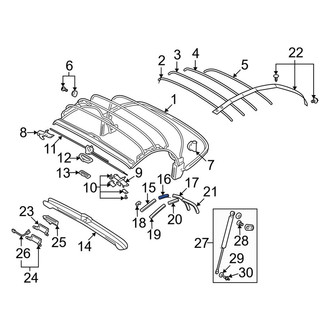 Audi OE - Center Left Convertible Top Frame Guide