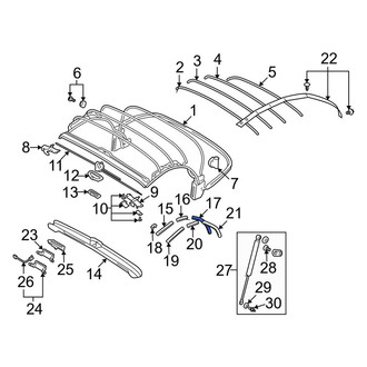 Audi OE - Rear Left Convertible Top Frame Guide