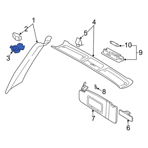 Body A-Pillar Trim Panel Clip