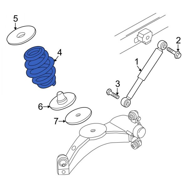 Audi OE 1J0511115BG Rear Coil Spring