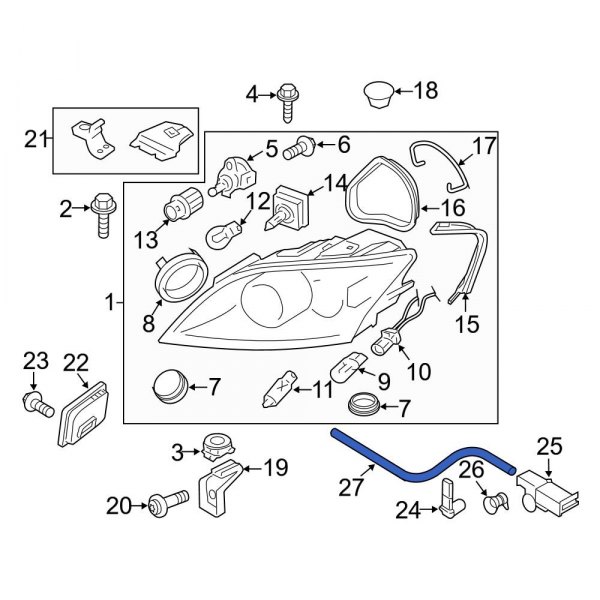 Headlight Housing Vent Tube