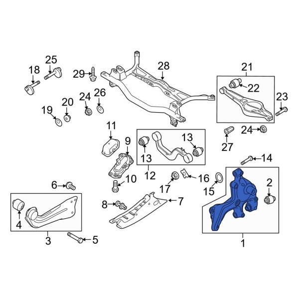 Audi OE 3C0505433L Rear Left Suspension Knuckle