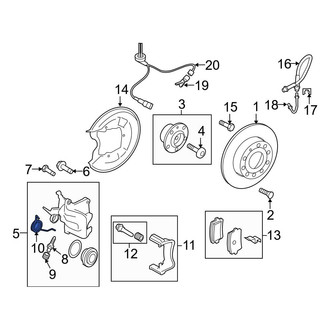 Audi OE - Rear Disc Brake Anti-Rattle Clip