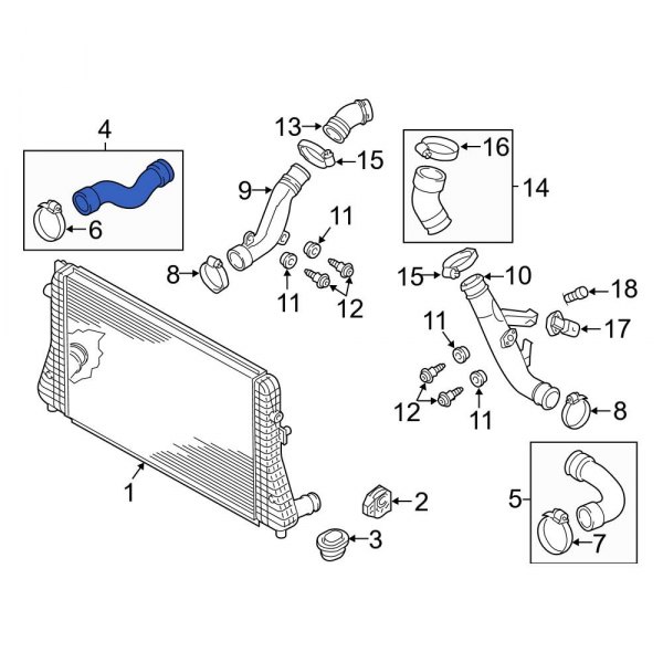 Audi OE 8J0145832C Right Intercooler Pipe