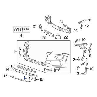 Audi OE - Bumper Cover Support Rail Bolt