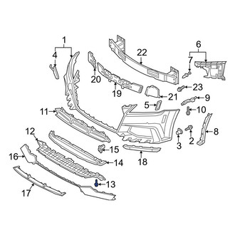 Audi OE - Bumper Cover Support Rail Bolt