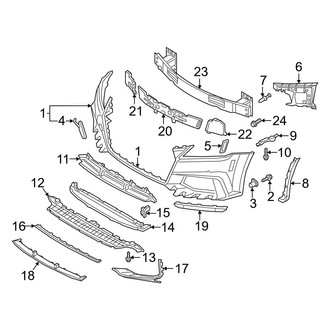 Audi OE - Front Bumper & Grille - Bumper & Components (Code: GP1 Covers & Trim)