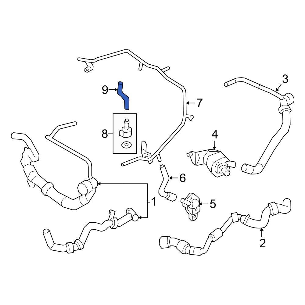 Audi OE 06K121051M Engine Coolant Bypass Hose