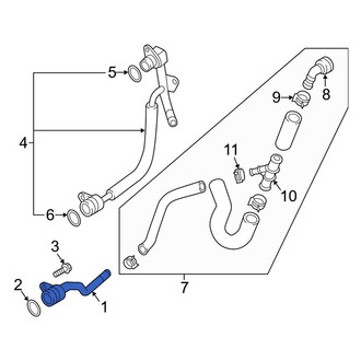 Audi OE - Rear Engine Coolant Pipe