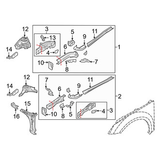 Audi OE - Fender - Structural Components & Rails
