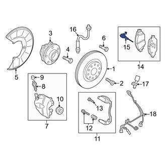 Audi OE - Front Disc Brake Pad Wear Sensor