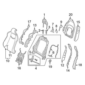 Audi OE - Seats & Tracks - Front Seat Components (Seat Back)