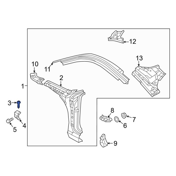 Body A-Pillar Reinforcement Rivet