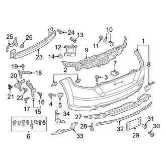 Audi OE - Bumper Cover Support Rail Bolt