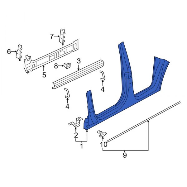 Body B-Pillar and Rocker Panel