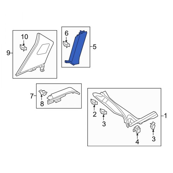 Body C-Pillar Trim Panel