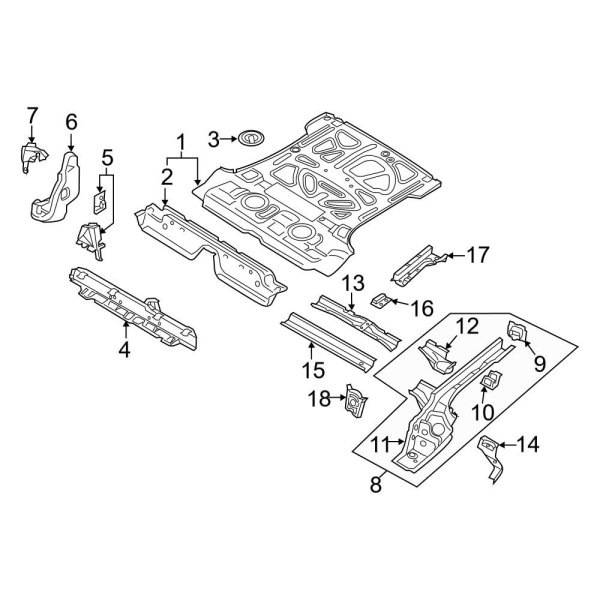 Rear Body & Floor - Floor & Rails