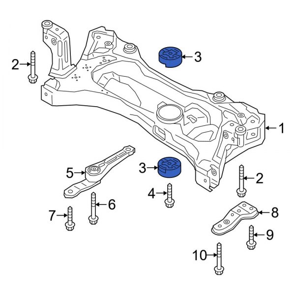 Audi OE 5Q0198037A Front Suspension Crossmember Insulator