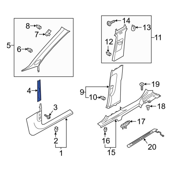 Body A-Pillar Trim Panel