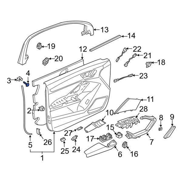 Door Interior Trim Panel Bolt