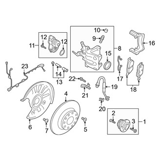 Audi OE - Rear Suspension - Brake Components (W/O Vented Brakes), (Premium / Premium Plus)