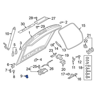 Audi OE - Convertible Top Stowage Compartment Stop