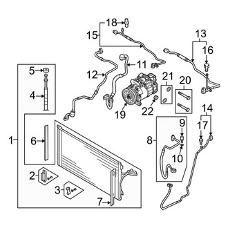 Audi OE - Air Conditioner & Heater - Condenser, Compressor & Lines (W/O Rear A/C), (3.0L)