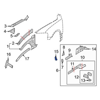 Audi OE - Front Right Fender Apron Extension