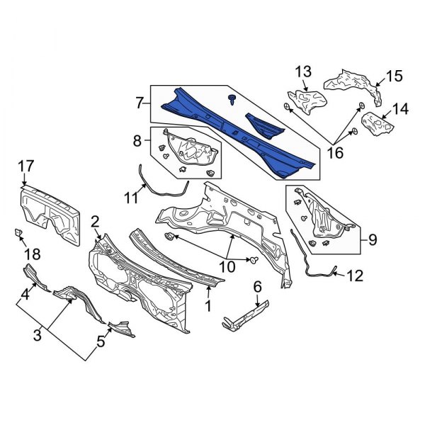 Cowl Water Deflector